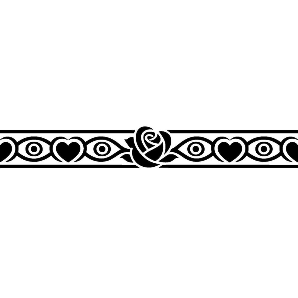 Elegant Celtic Rose Border, Vintage Element - Pattern vector