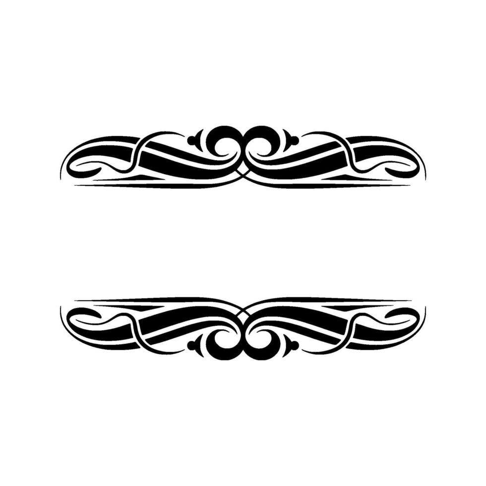 Elegant Vintage Decorative Border Elements, Black White vector