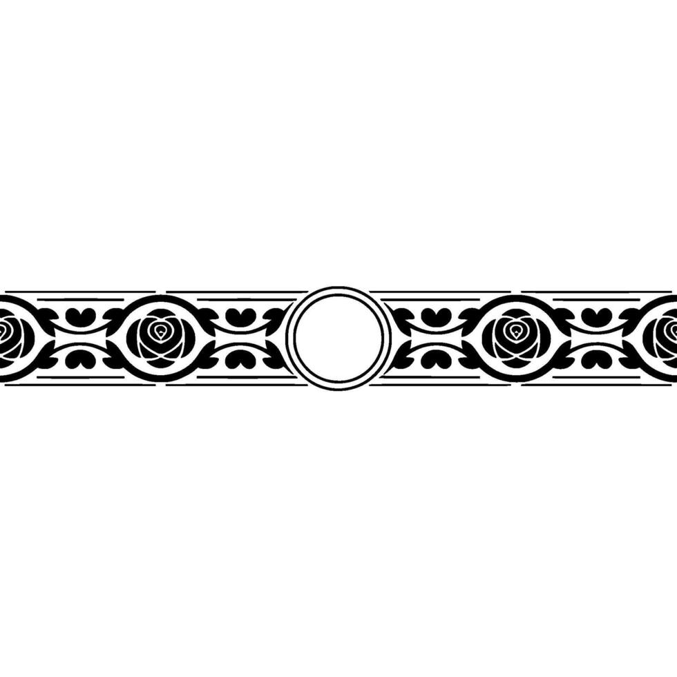Elegant Floral Border, Vintage , Decorative Element - Rosette vector