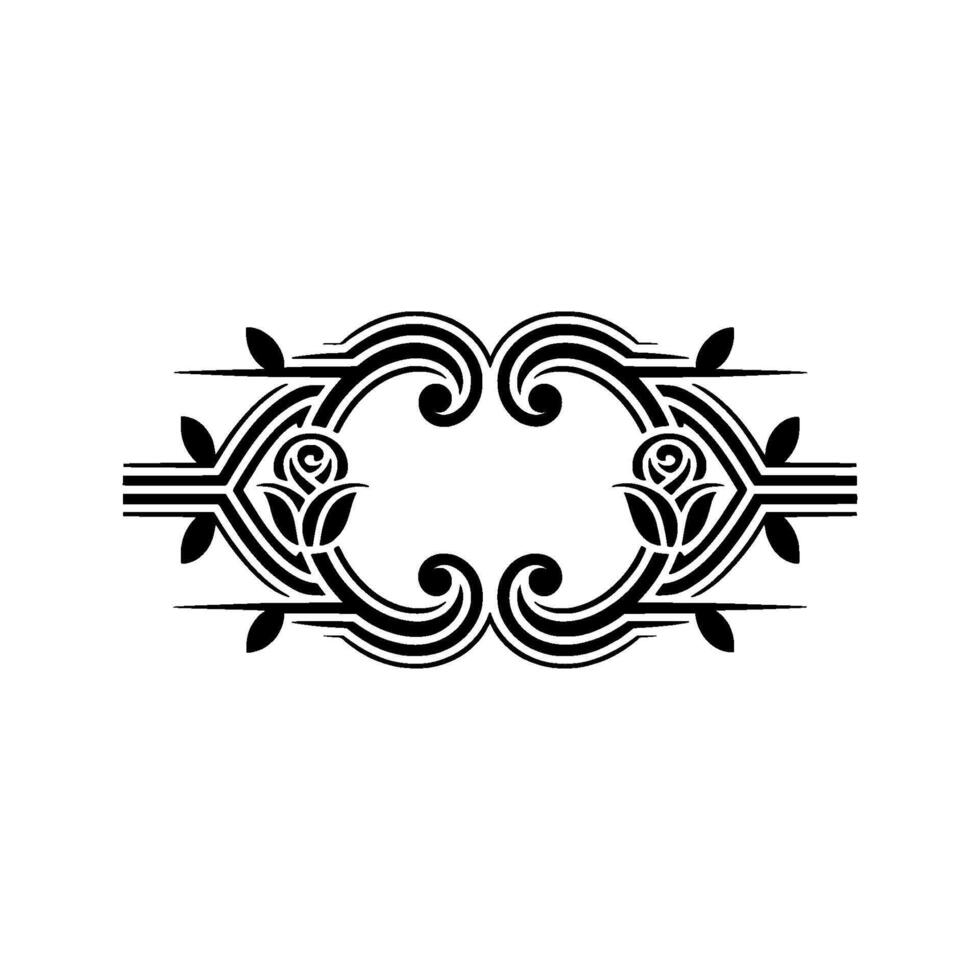 Elegant Black Floral Ornament, Vintage Element - Classical vector
