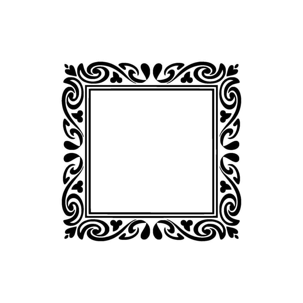 Elegant Ornate Square Frame, Vintage vector