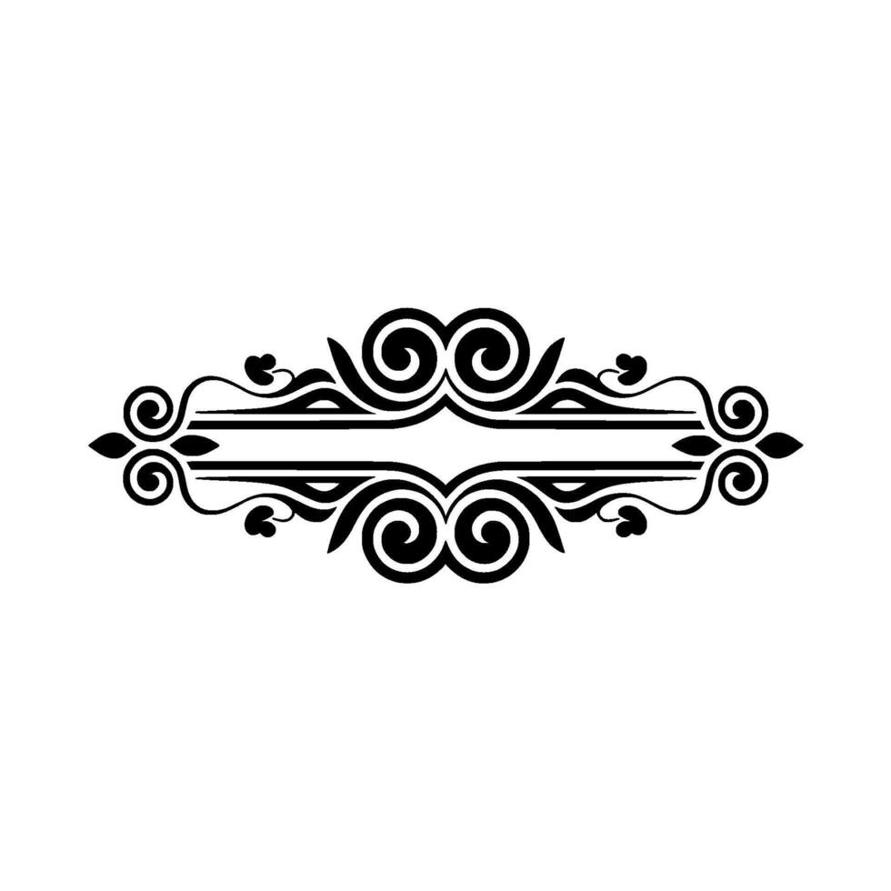 Elegant Black Ornamental Divider, Vintage Element - Border vector
