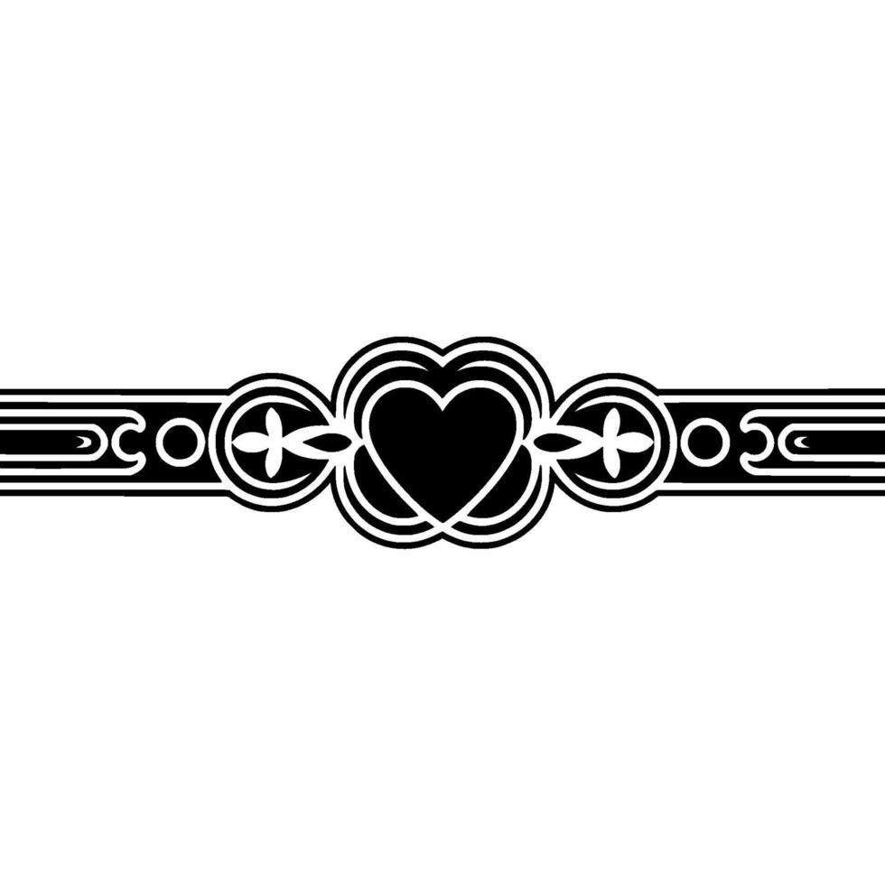 Intricate Celtic Heart Border, Vintage Style - Knotwork vector
