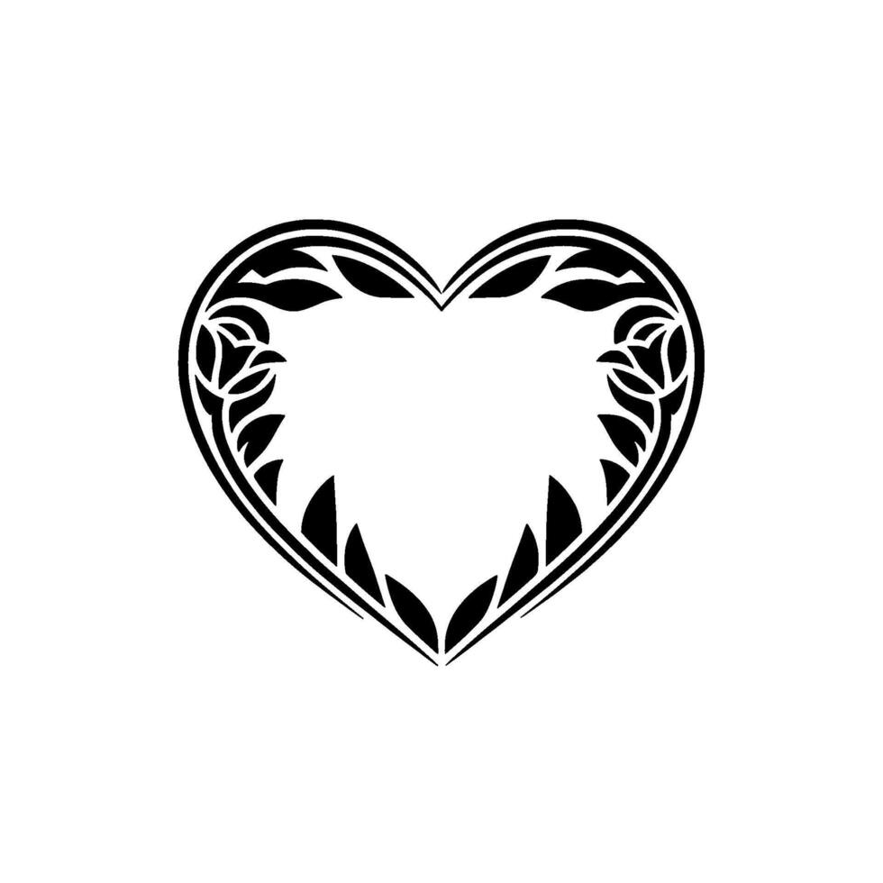 Intricate Black Heart Ornament, Celtic vector