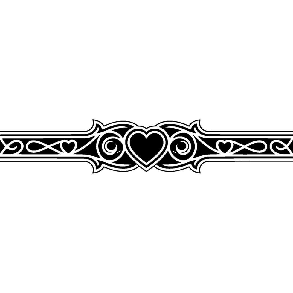 Intricate Celtic Heart Border, Vintage Element - Frame vector