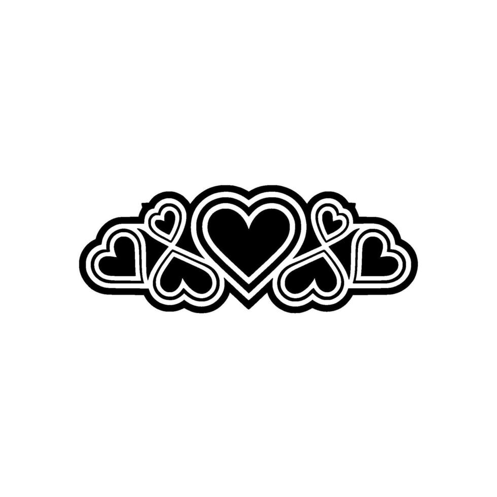 Elegant Heart Garland, Minimalist Romance vector