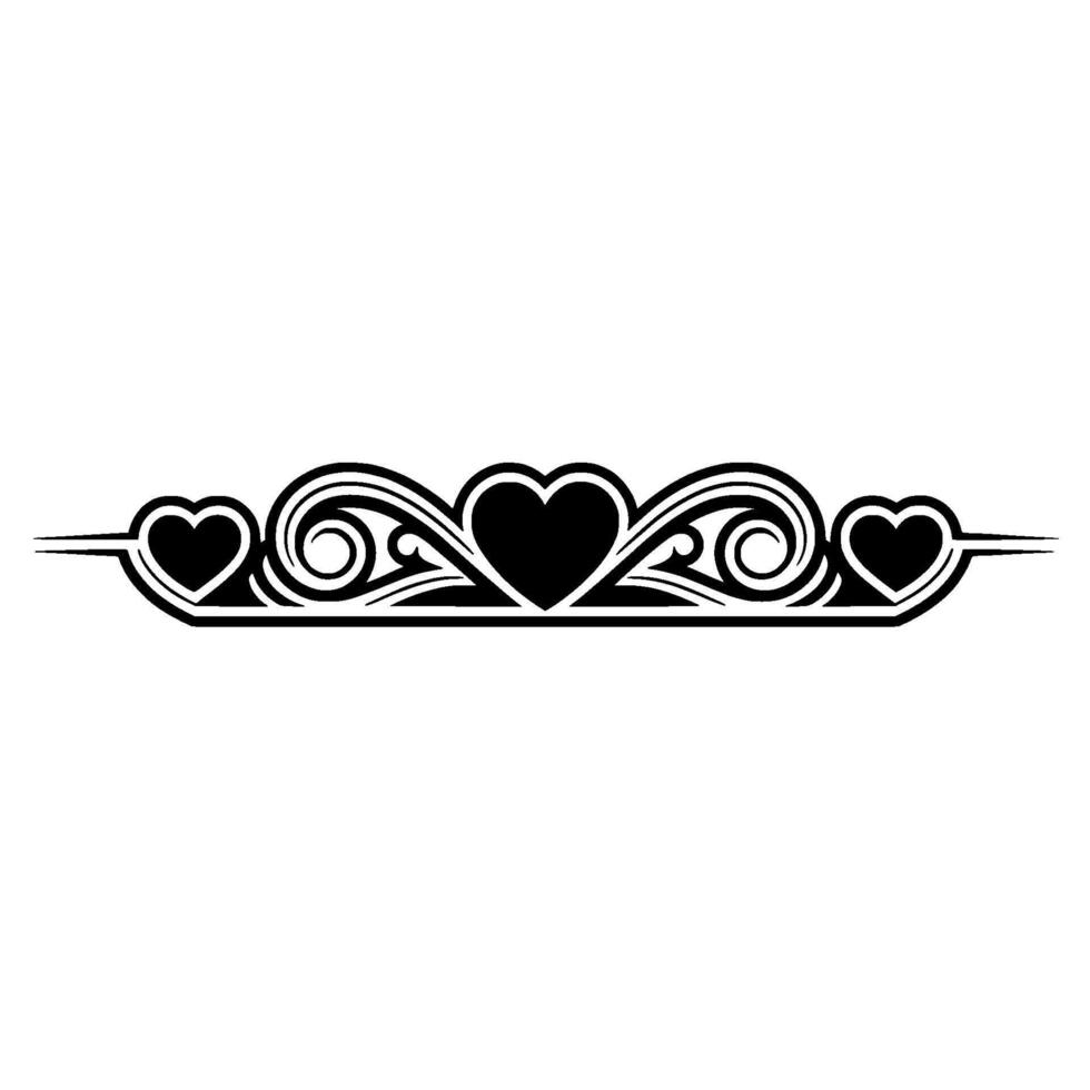 Elegant Heart Border, Vintage Decorative Element - Hearts, Illustration vector