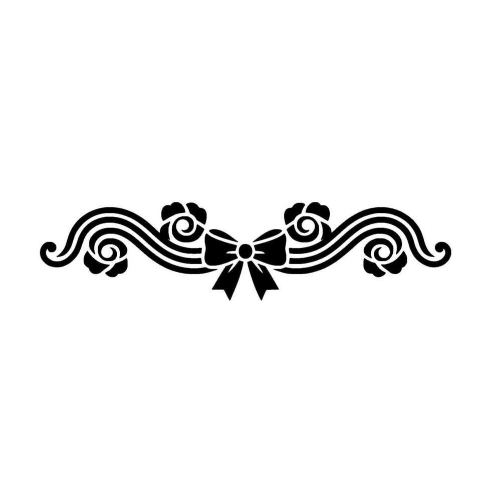 Elegant Floral Ribbon Border, Vintage Element vector