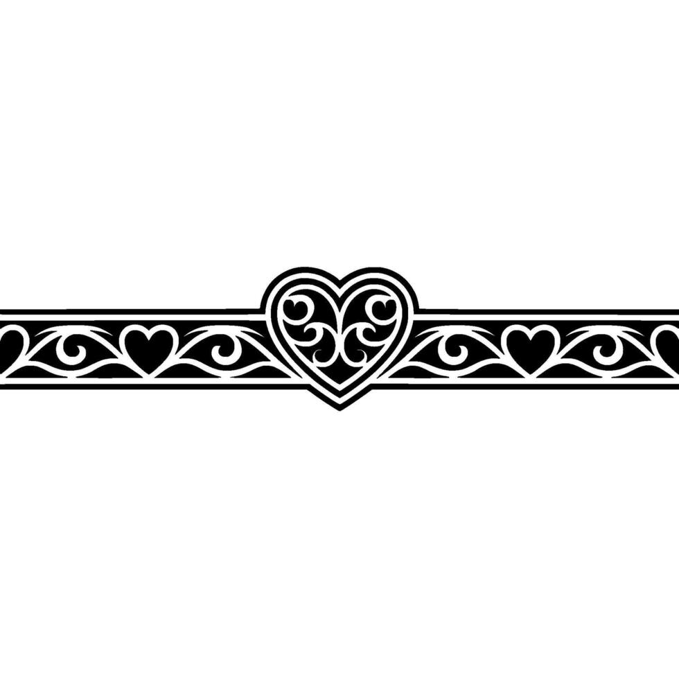 Elegant Heart Border, Vintage , Romantic Illustration - Ornament vector