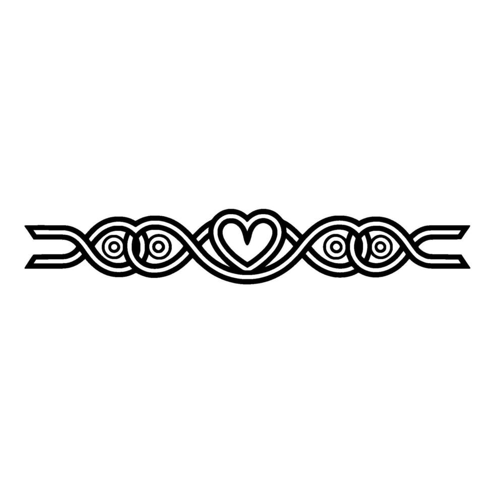 Intricate Celtic Border, Heart Motif, Vintage vector
