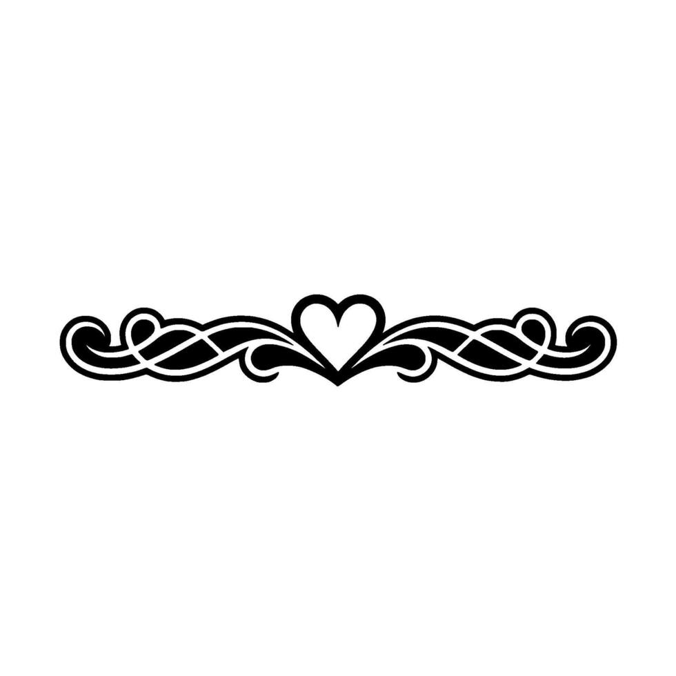 Elegant Heart Border, Vintage Element - Script vector