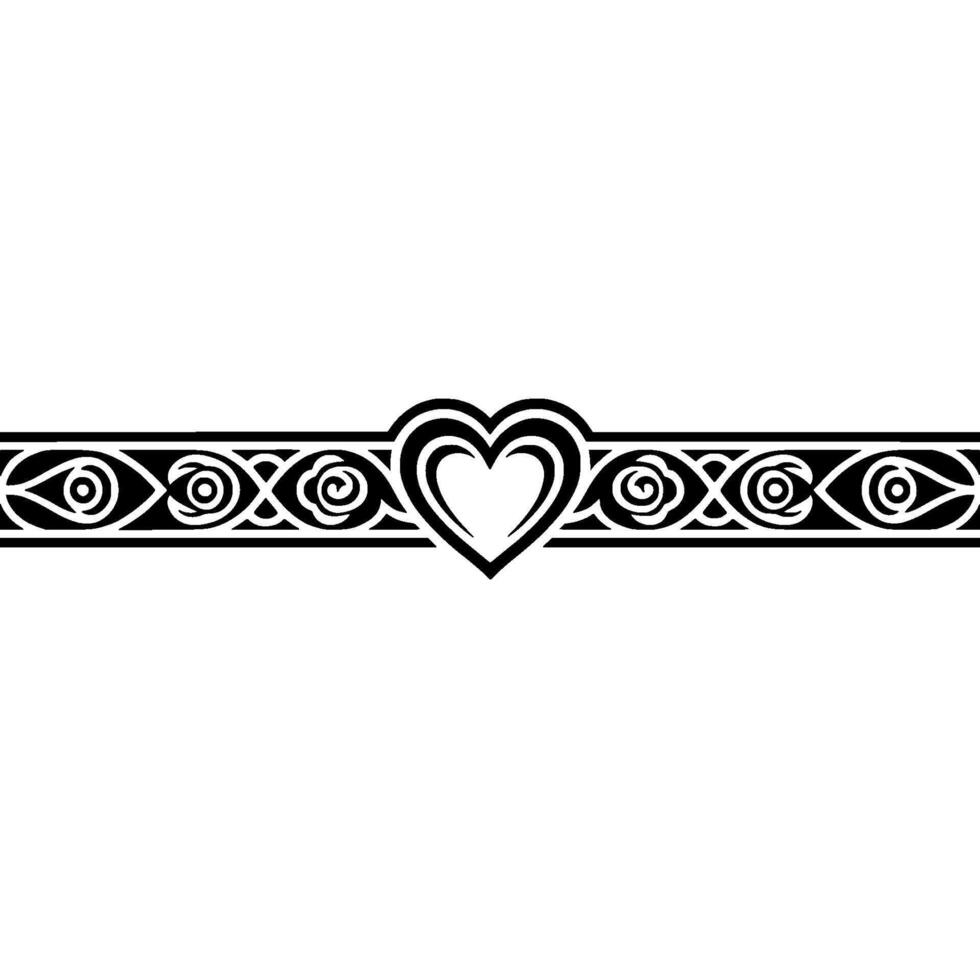 Celtic Heart Border, Intricate , Vintage Motif - Pattern vector