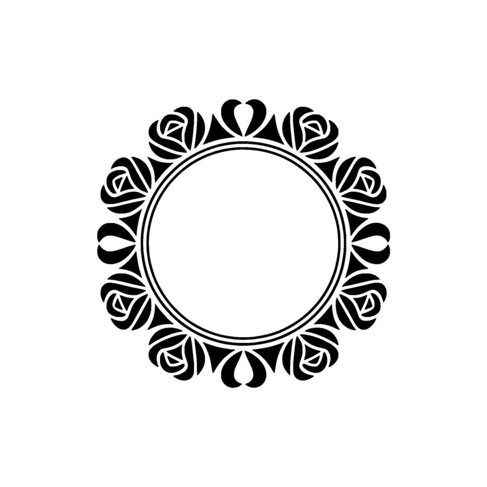 Intricate Floral Border, Minimalist , Circular Frame vector