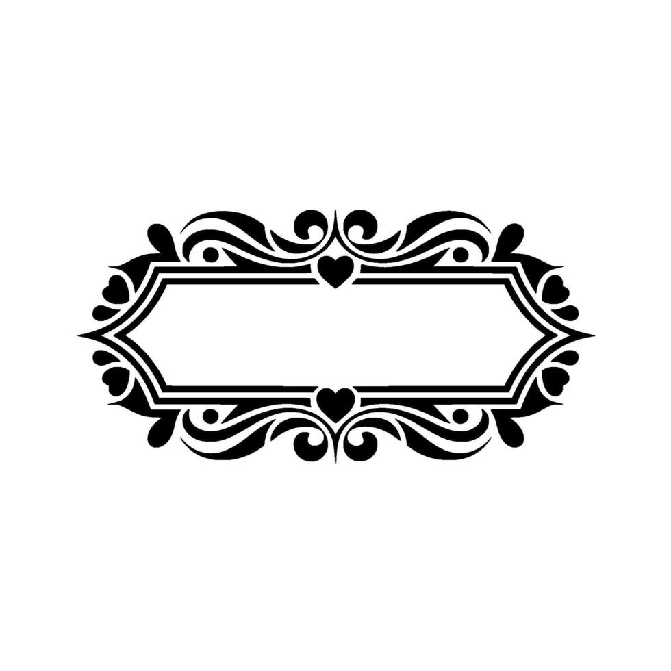 Elegant Black Frame, Intricate Swirls, Decorative Border - Floral vector