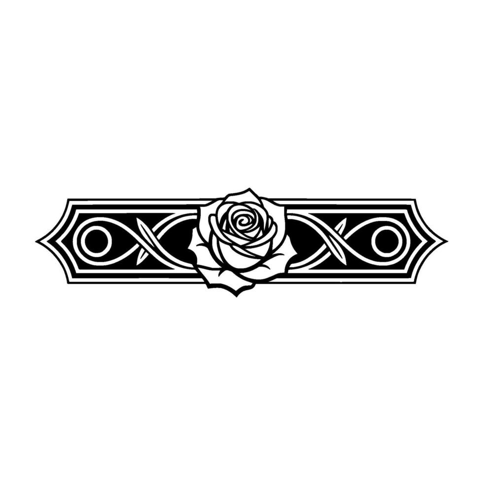 Elegant Rose Border, Vintage Motif, Symbolic vector