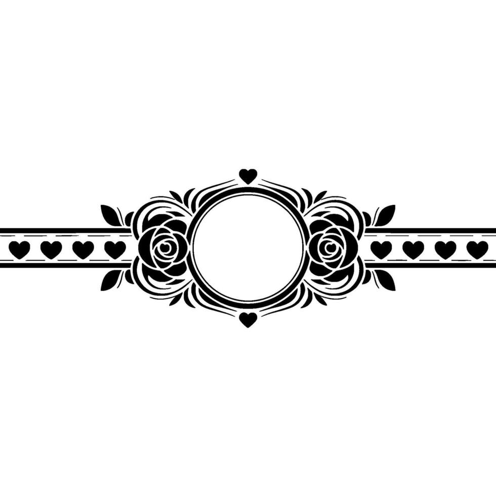 Elegant Floral Ornament, Romantic Border - Vintage vector