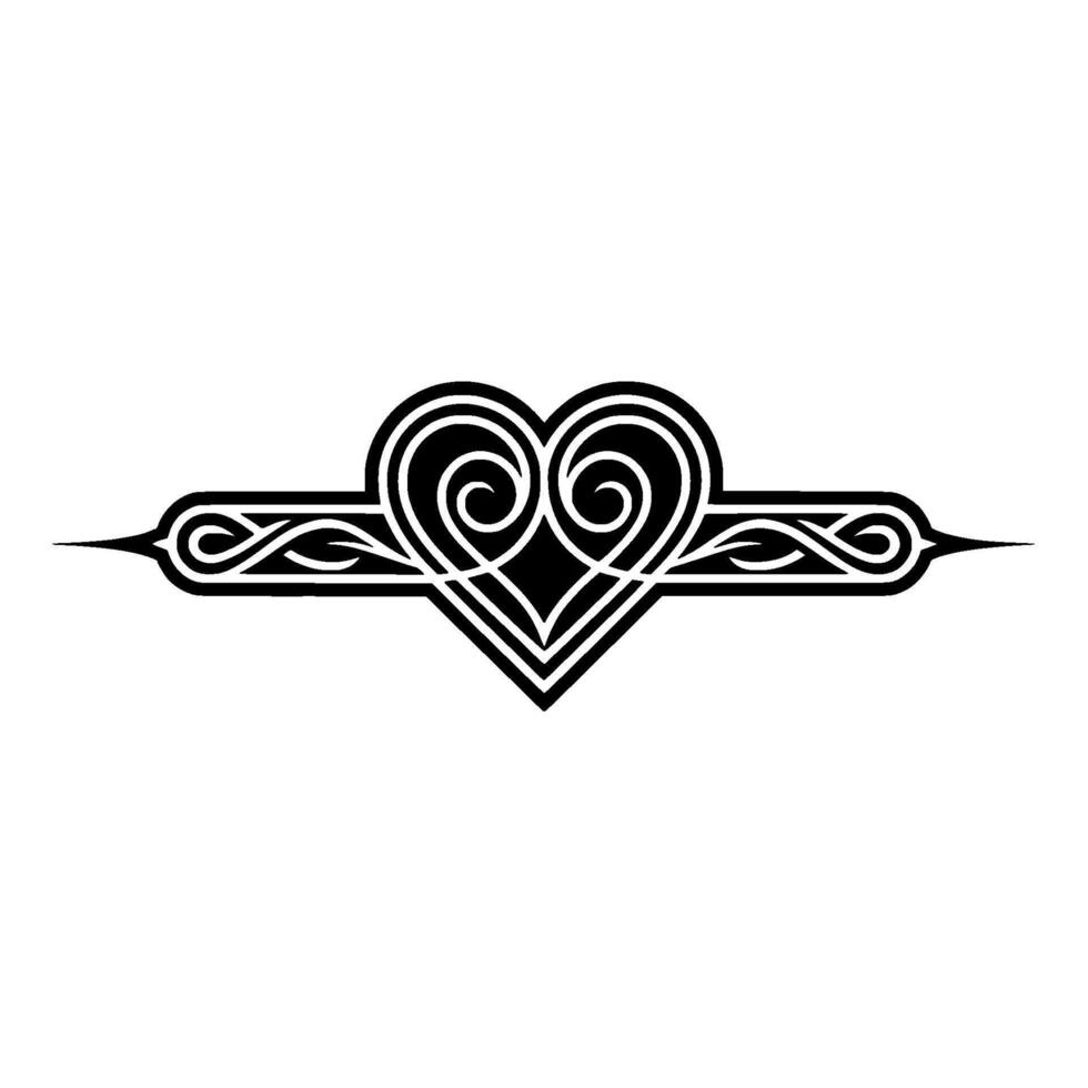 Intricate Celtic Heart Border, Elegant - Symmetry vector
