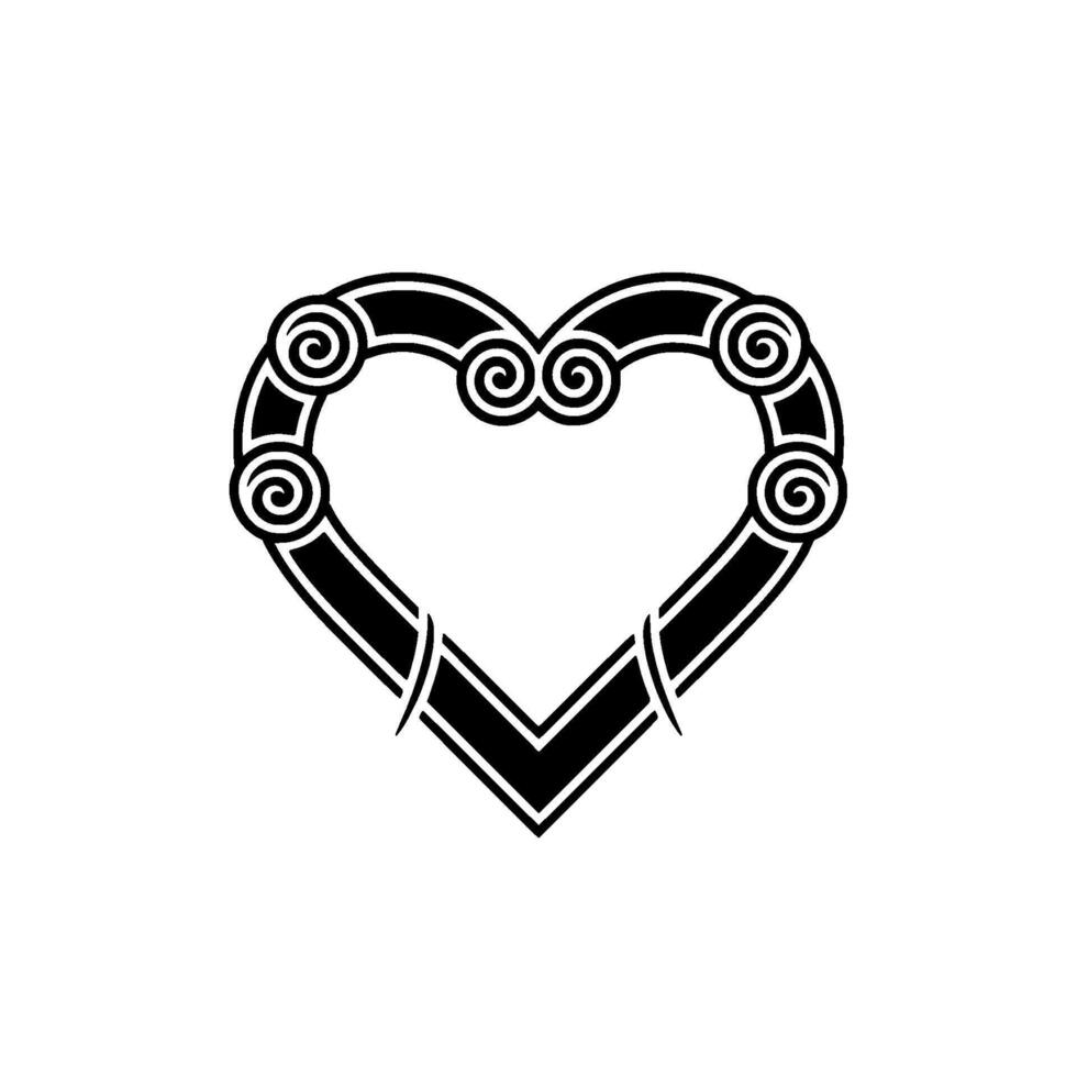 Intricate Celtic Heart Ornament, Vintage Style - Spiral vector