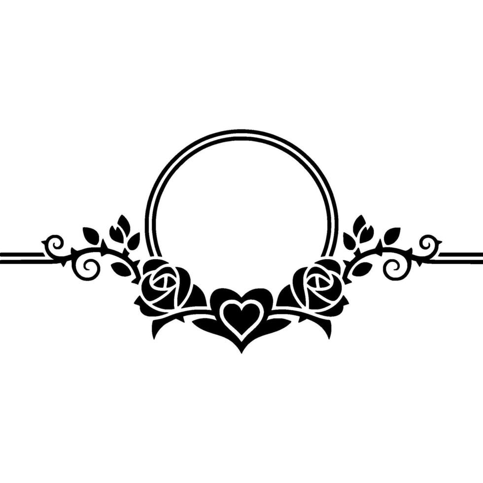 Elegant Floral Border, Vintage Romance, Decorative Element - Scroll vector