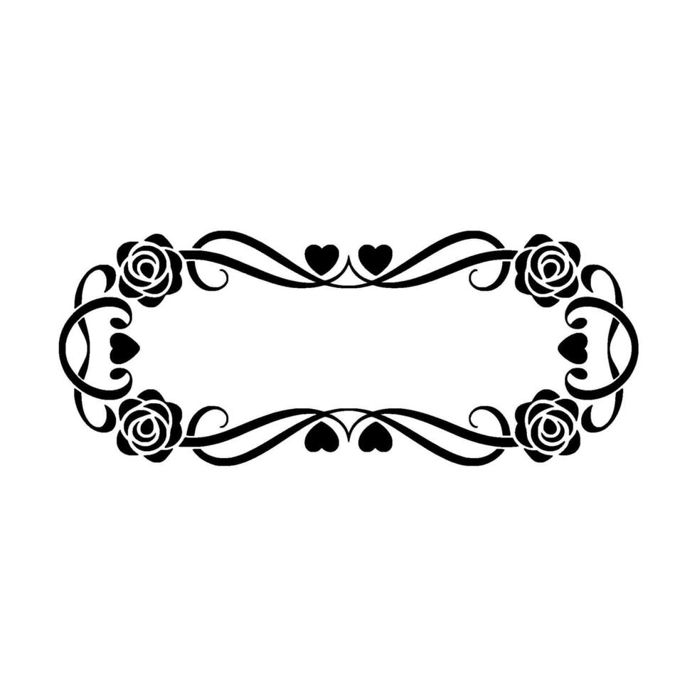 Elegant Floral Border, Romantic Element - Illustration vector