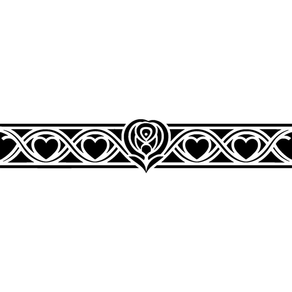 Intricate Celtic Border, Vintage Ornamentation, Decorative Element - Heart vector