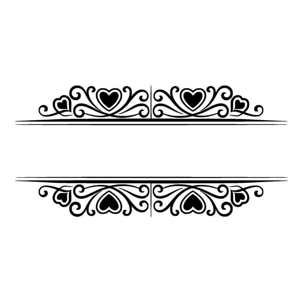 Elegant Heart-Shaped Border, Vintage Element - Decorative vector