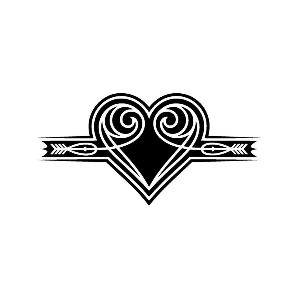 Intricate Heart Ornament, Celtic , Vintage Aesthetic vector