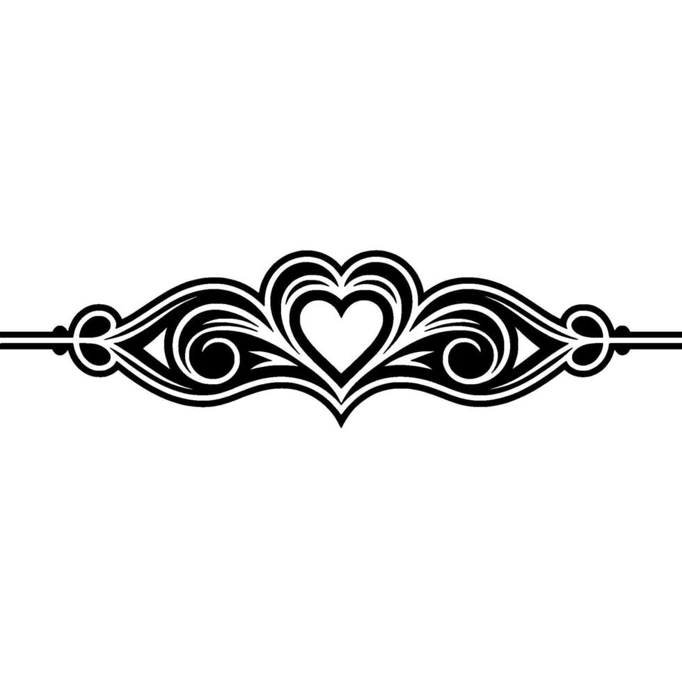 Elegant Heart Border, Vintage Decorative Element - Floral, Pattern vector