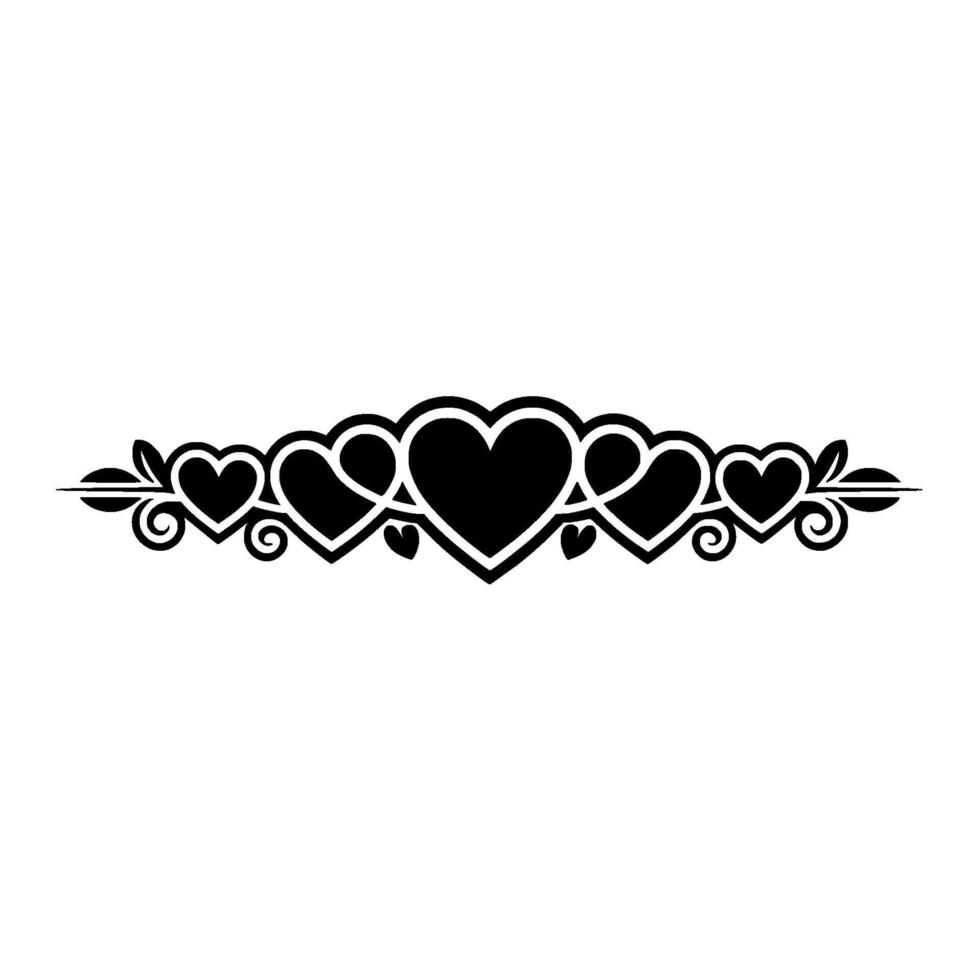 Elegant Heart Border, Vintage Romance Illustration - Hearts, Decorative vector