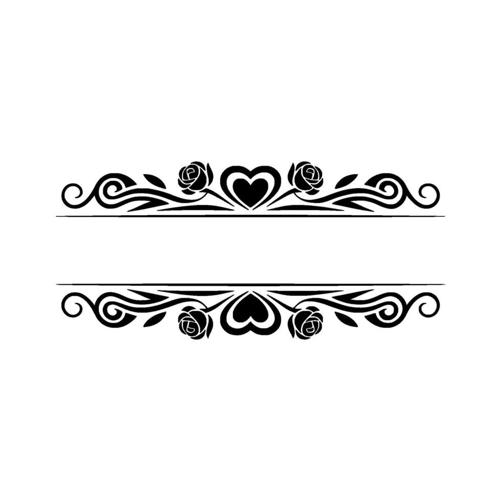 Elegant Floral Border, Romantic Division, Vintage - Illustration vector