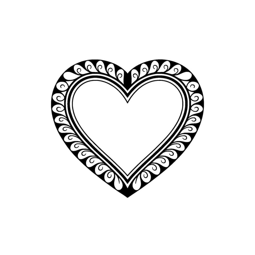 Intricate Heart Ornament, Vintage Style, Elegant - Scrollwork vector