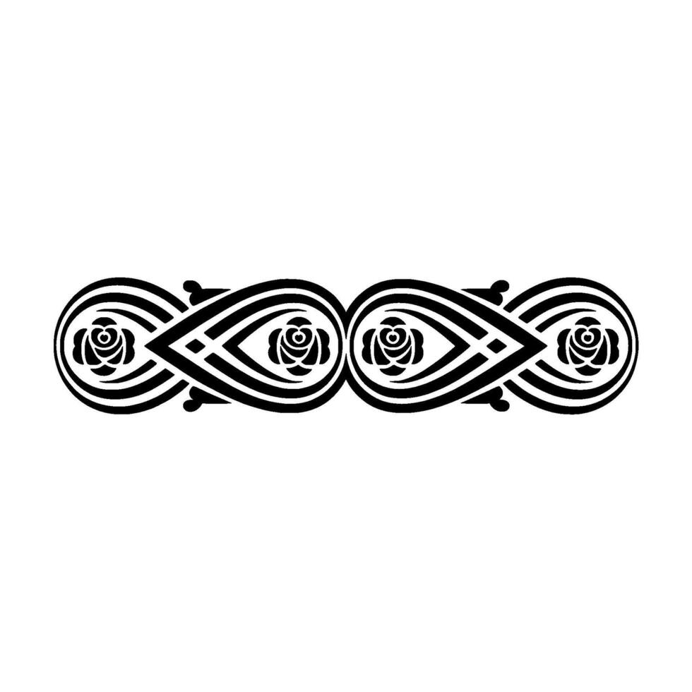 Intricate Celtic Rose Border, Vintage Element - Illustration vector