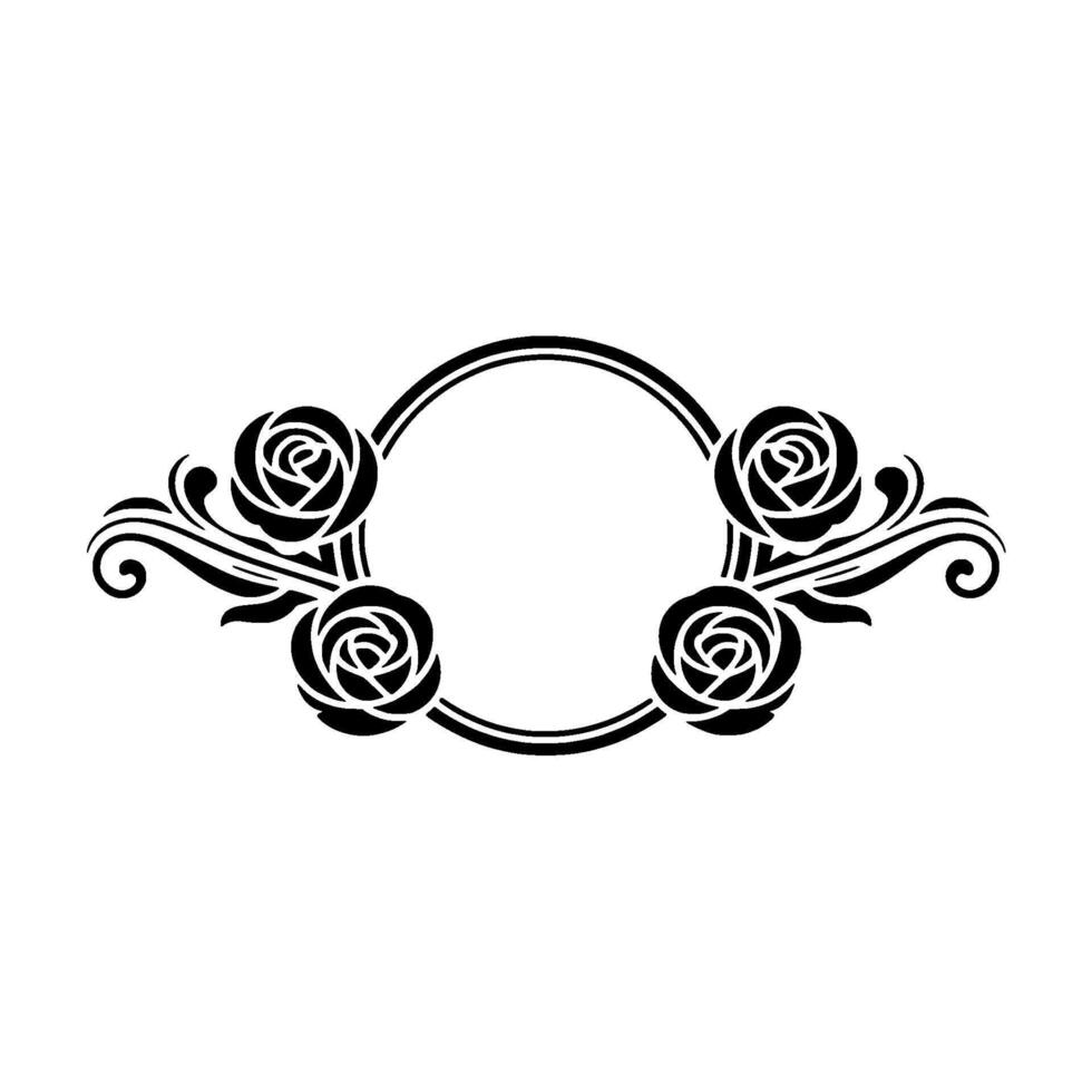 Elegant Rose Frame, Vintage Floral , Decorative Border vector