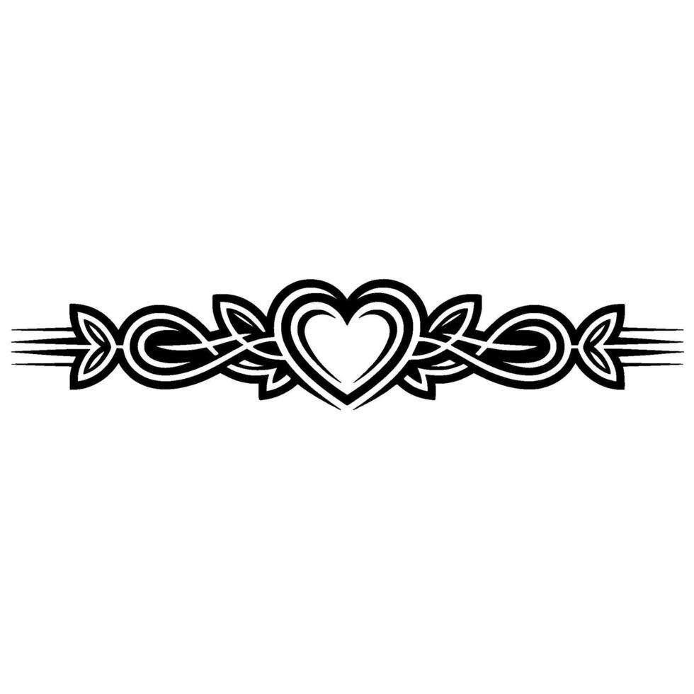 Celtic Heart Border, Intricate Tribal vector