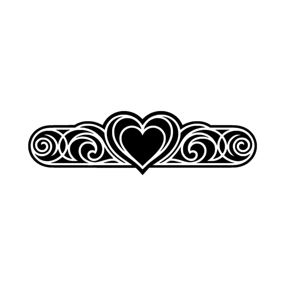 Intricate Celtic Heart Border, Vintage - Swirl, Decorative vector