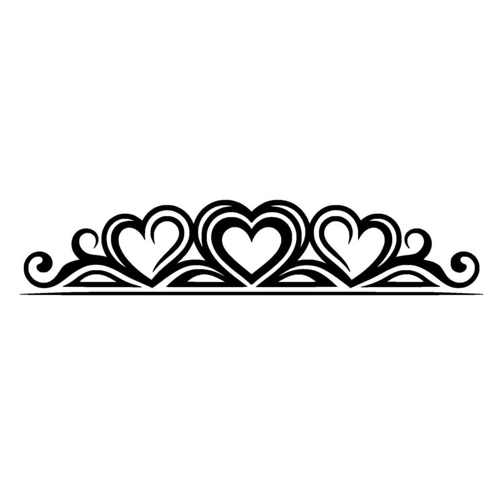 Elegant Heart Border, Vintage Romance Illustration - Background vector