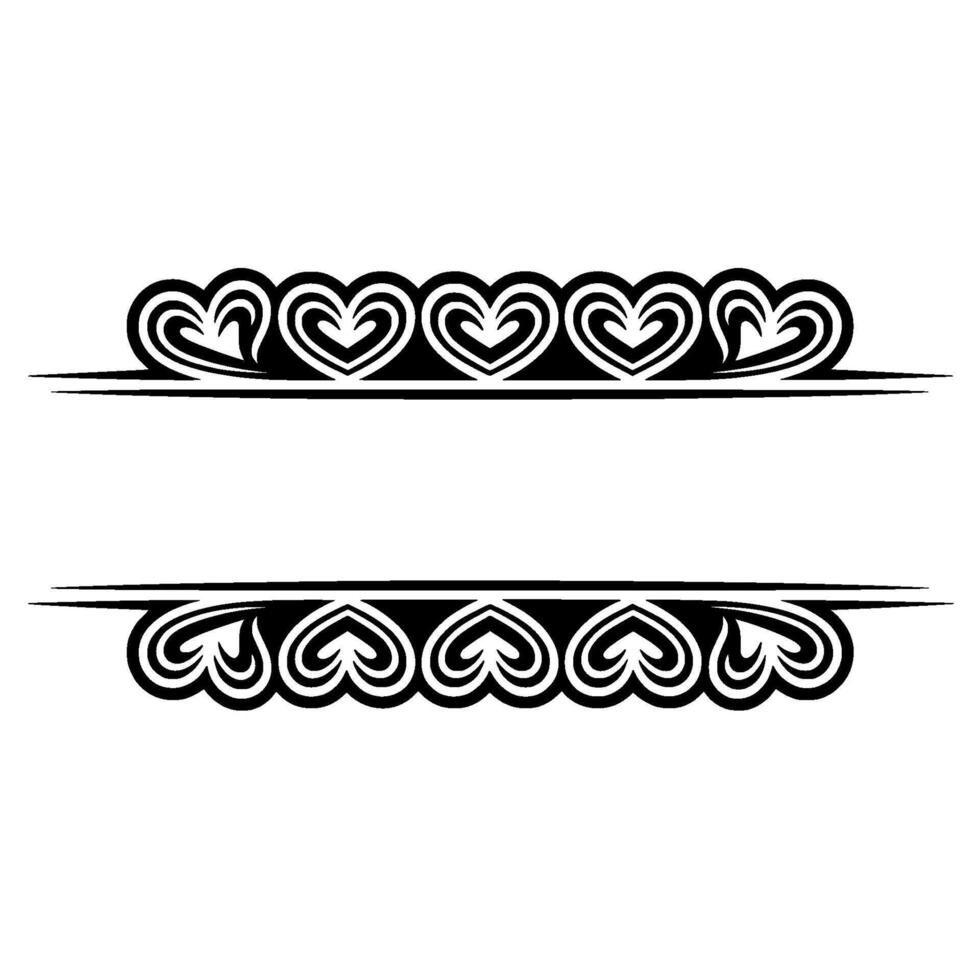Elegant Heart Border, Decorative Divider, Minimalist vector