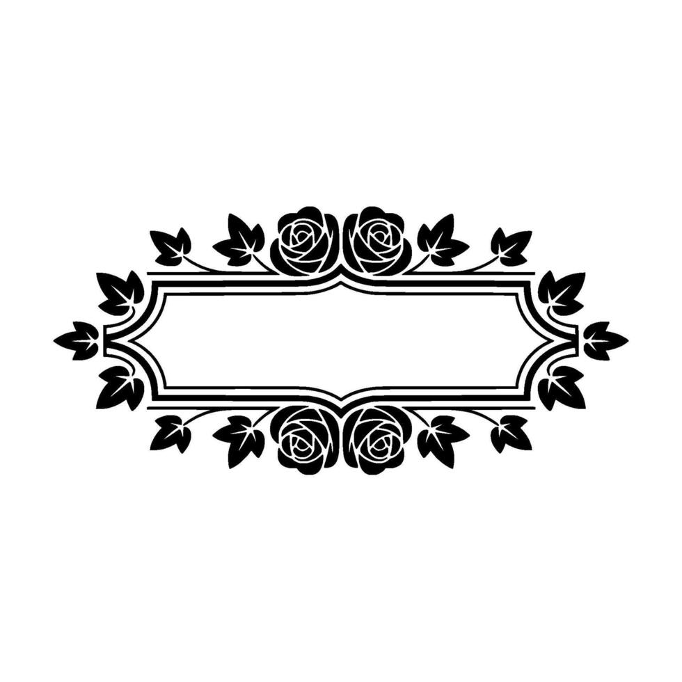 Elegant Floral Frame, Vintage , Decorative Border - Roses, Leaves vector