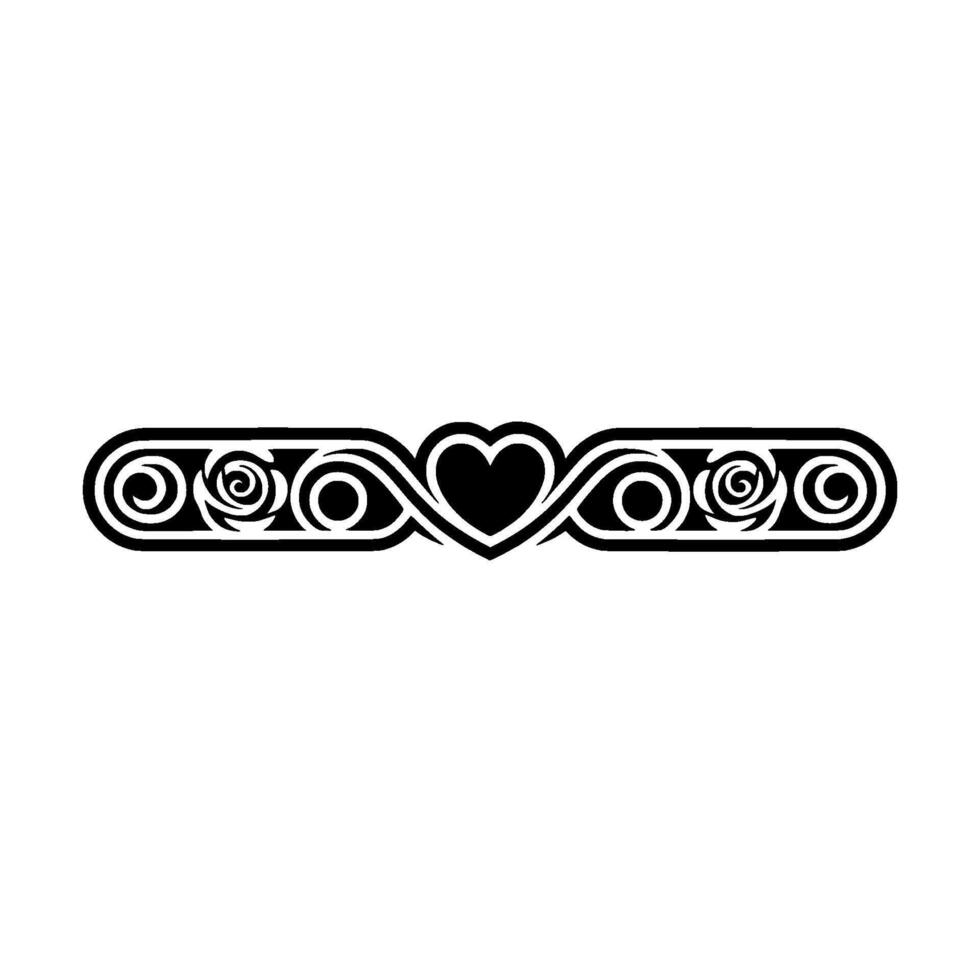 Intricate Black Heart Border, Vintage Element vector