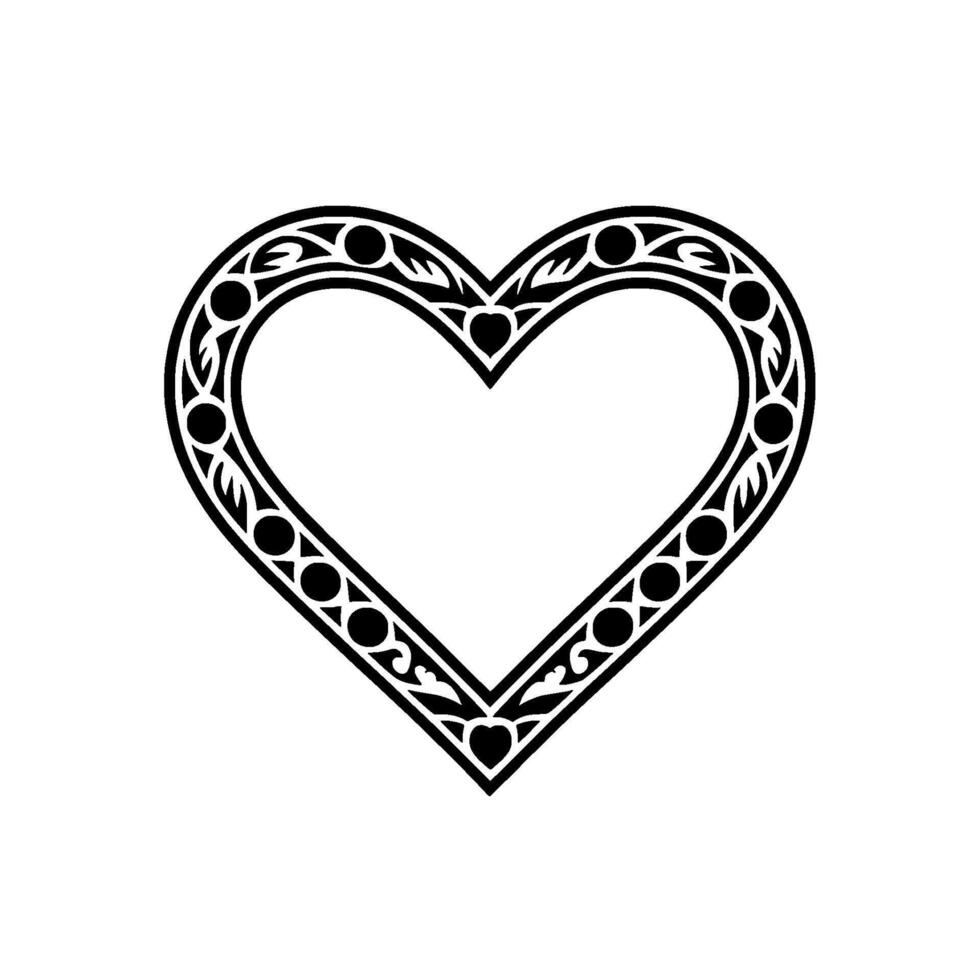 Intricate Heart Border, Decorative Emblem, Romantic Symbol vector