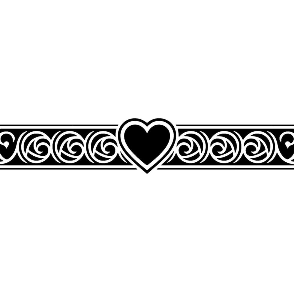 Elegant Celtic Heart Border, Vintage - Swirls vector