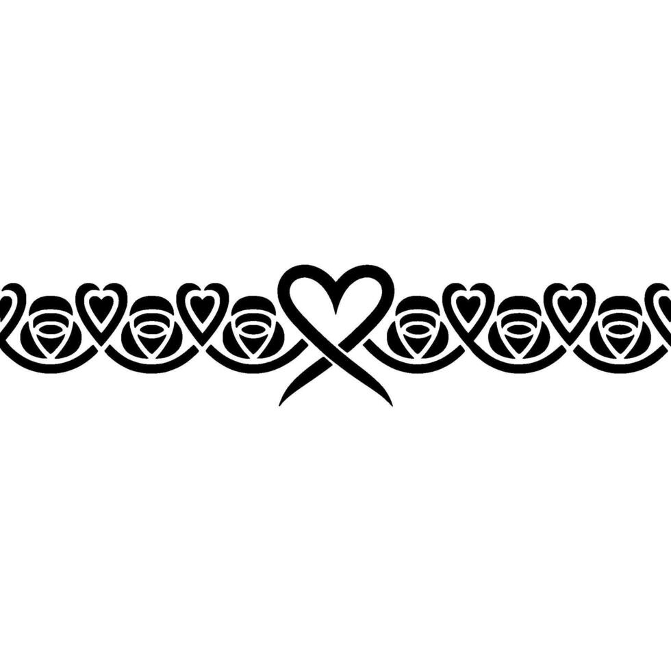 Celtic Heart Border Elegant, Symbolic, Vintage - Ribbon vector