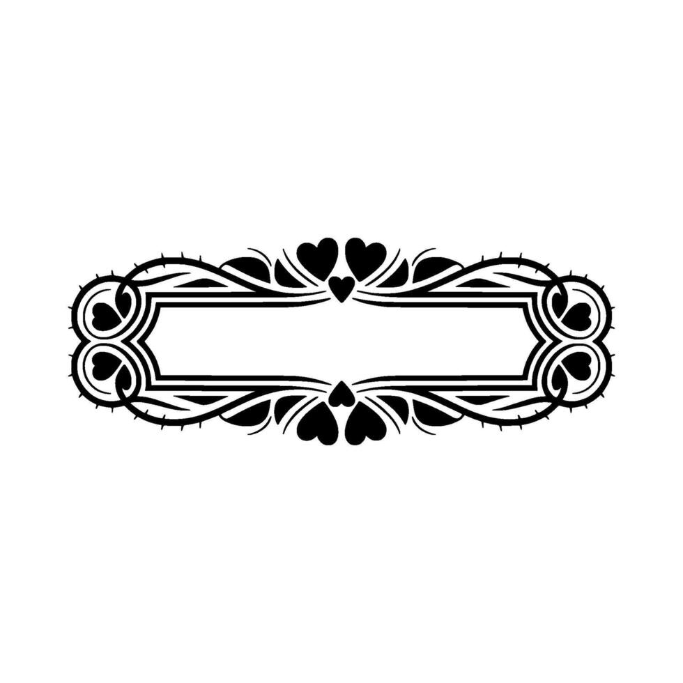 Elegant Heart-Embellished Frame, Vintage vector