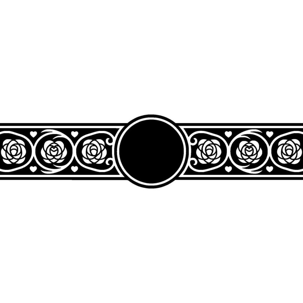 Elegant Floral Border, Vintage, Decorative Element - Circular vector