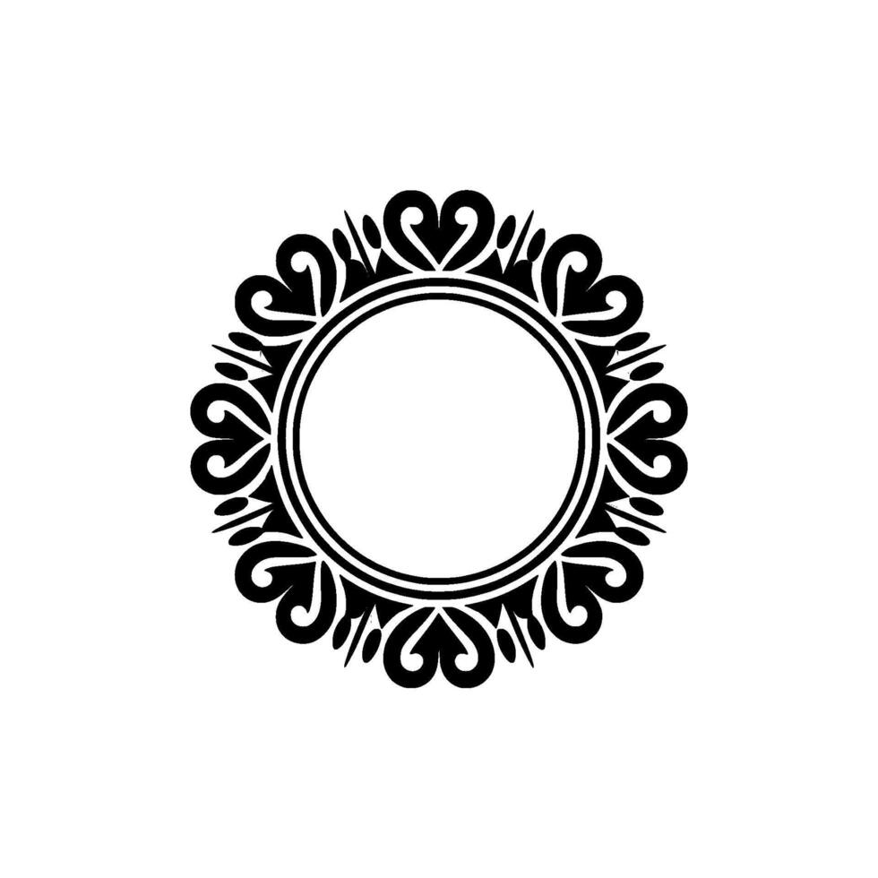 Elegant Heart Frame, Vintage Decorative Border - Pattern vector