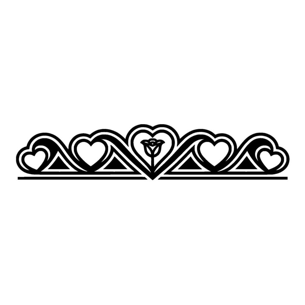 Elegant Floral Border Hearts Rose Ornamentation vector
