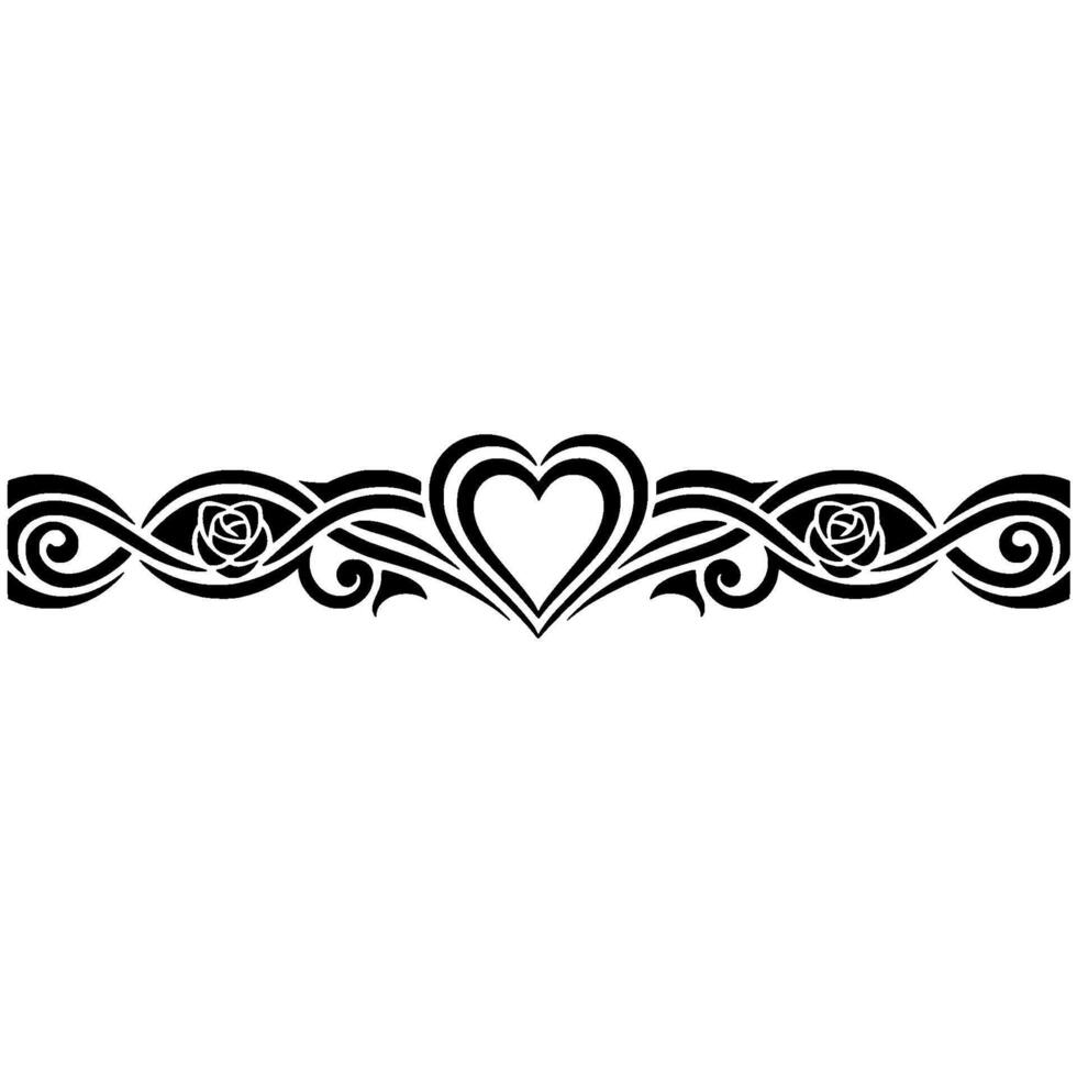Intricate Tribal Heart Border, Elegant Decorative Element - Celtic vector