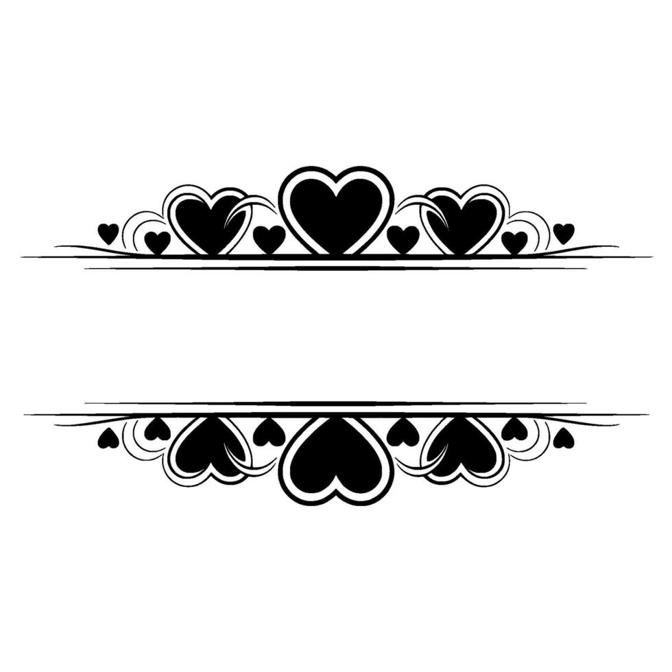 Elegant Heart Border, Romantic Element - Minimalist vector