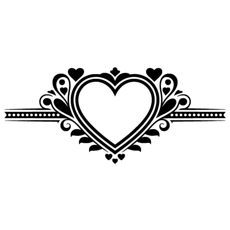 Elegant Heart Ornament, Vintage Element - Border vector