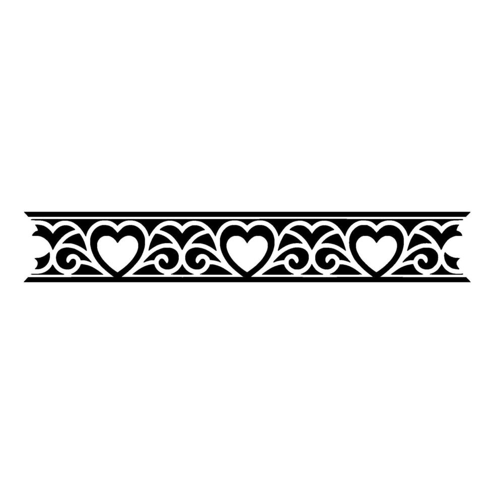 Intricate Heart Border, Vintage Ornamentation, Elegant - Pattern vector